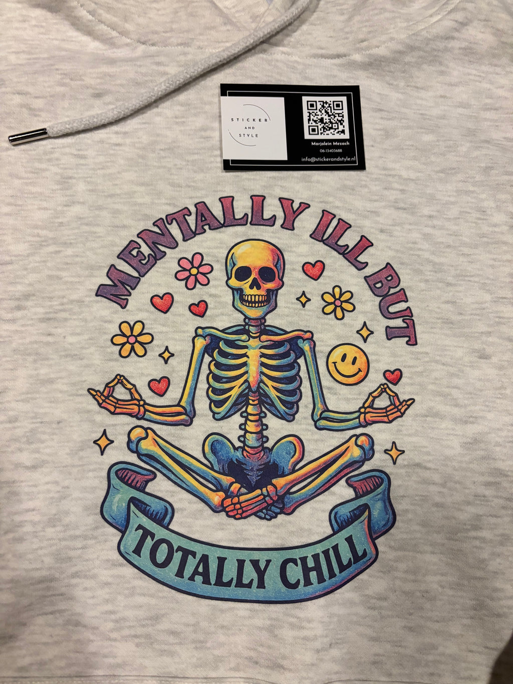 Bedrukte hoodie ' Mentally ill'