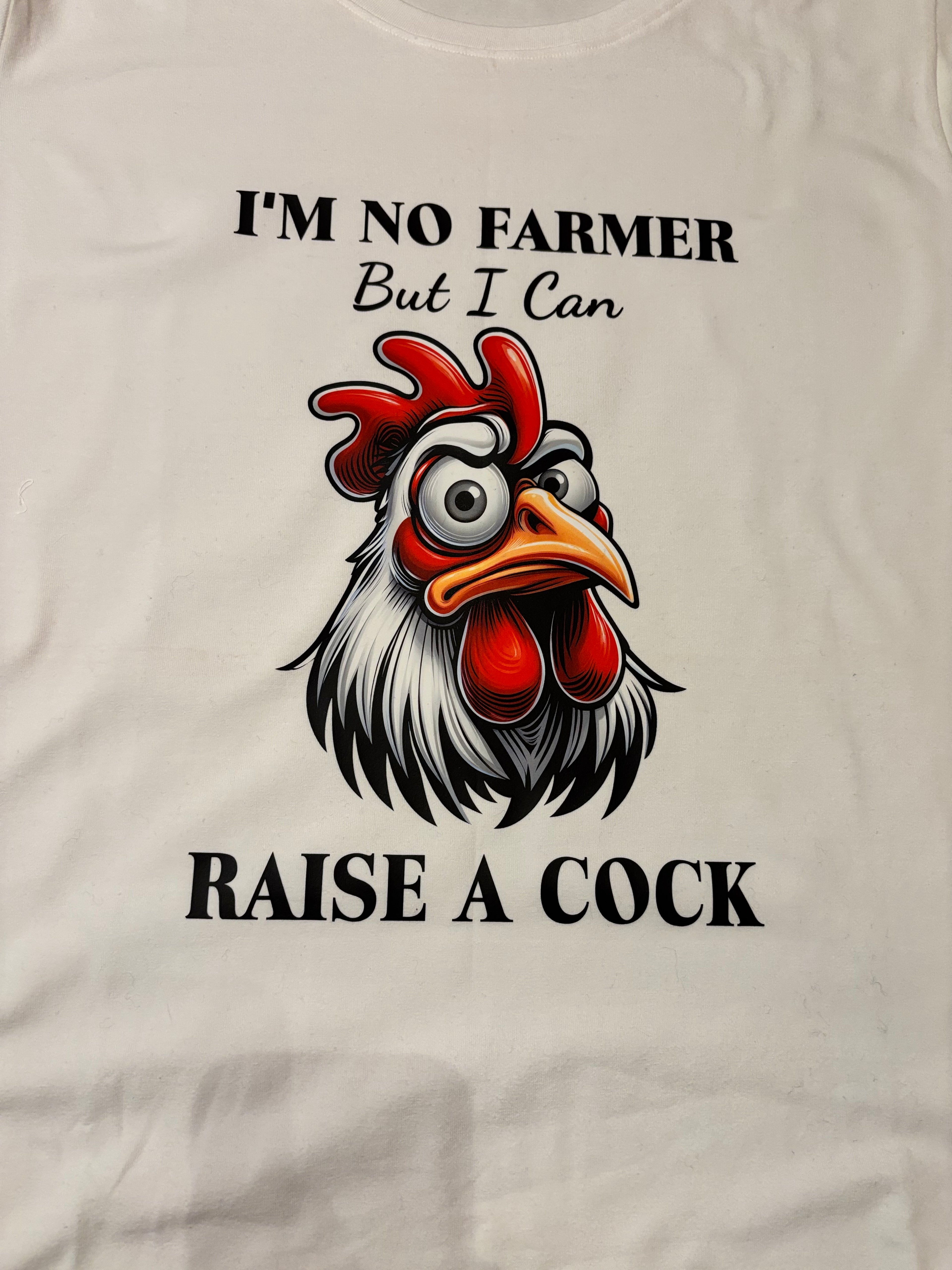 T-shirt met opdruk 'No farmer'