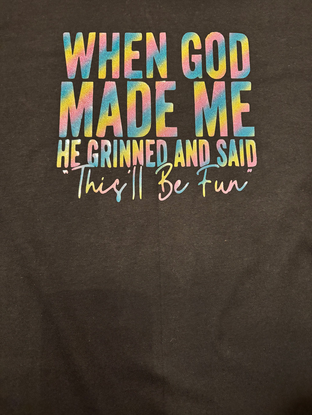 T-shirt met opdruk 'When God'