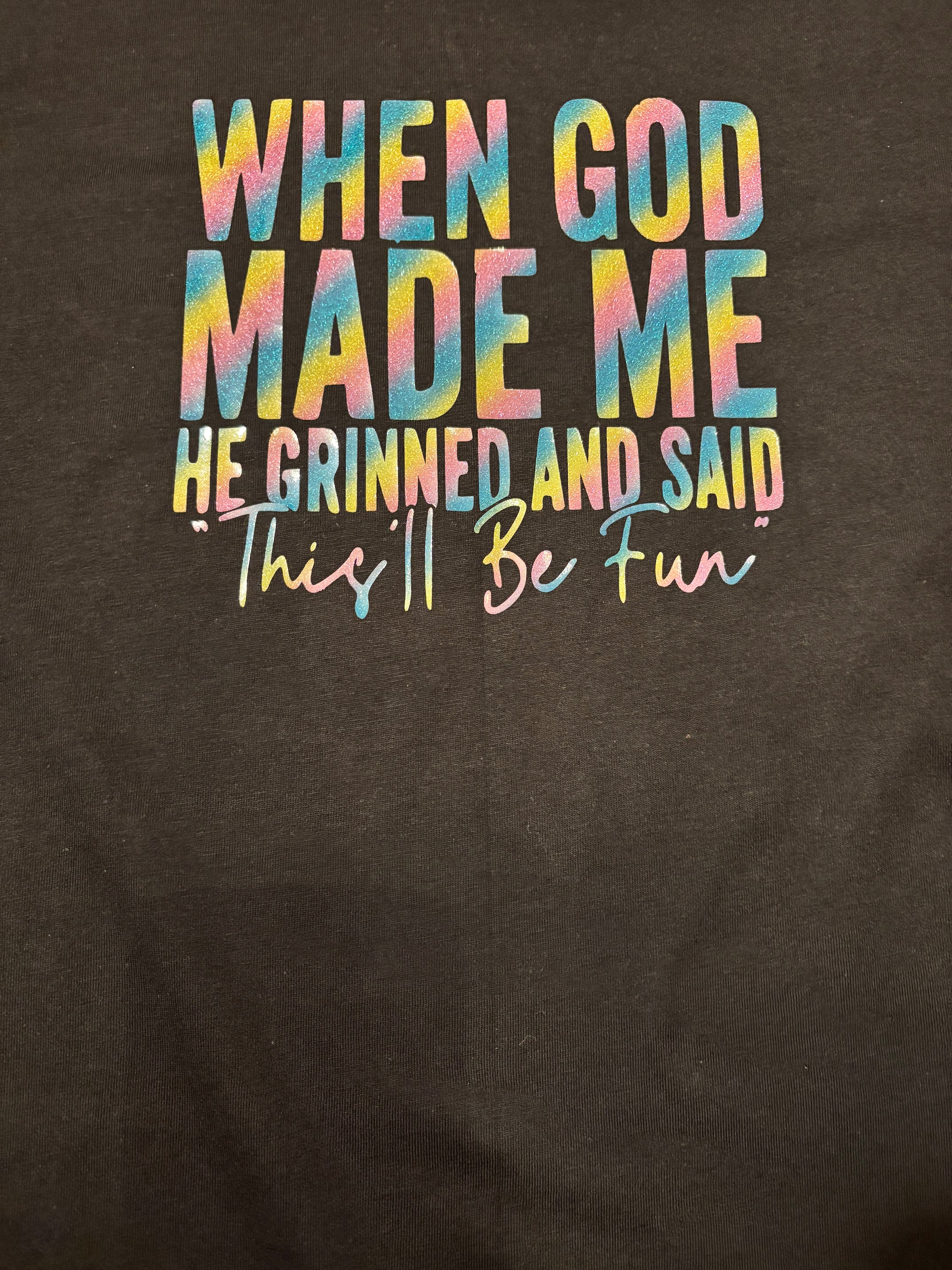 T-shirt met opdruk 'When God'