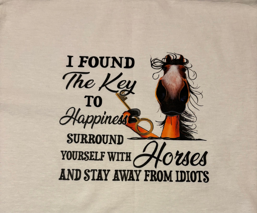 T-shirt met opdruk 'Key to happiness'