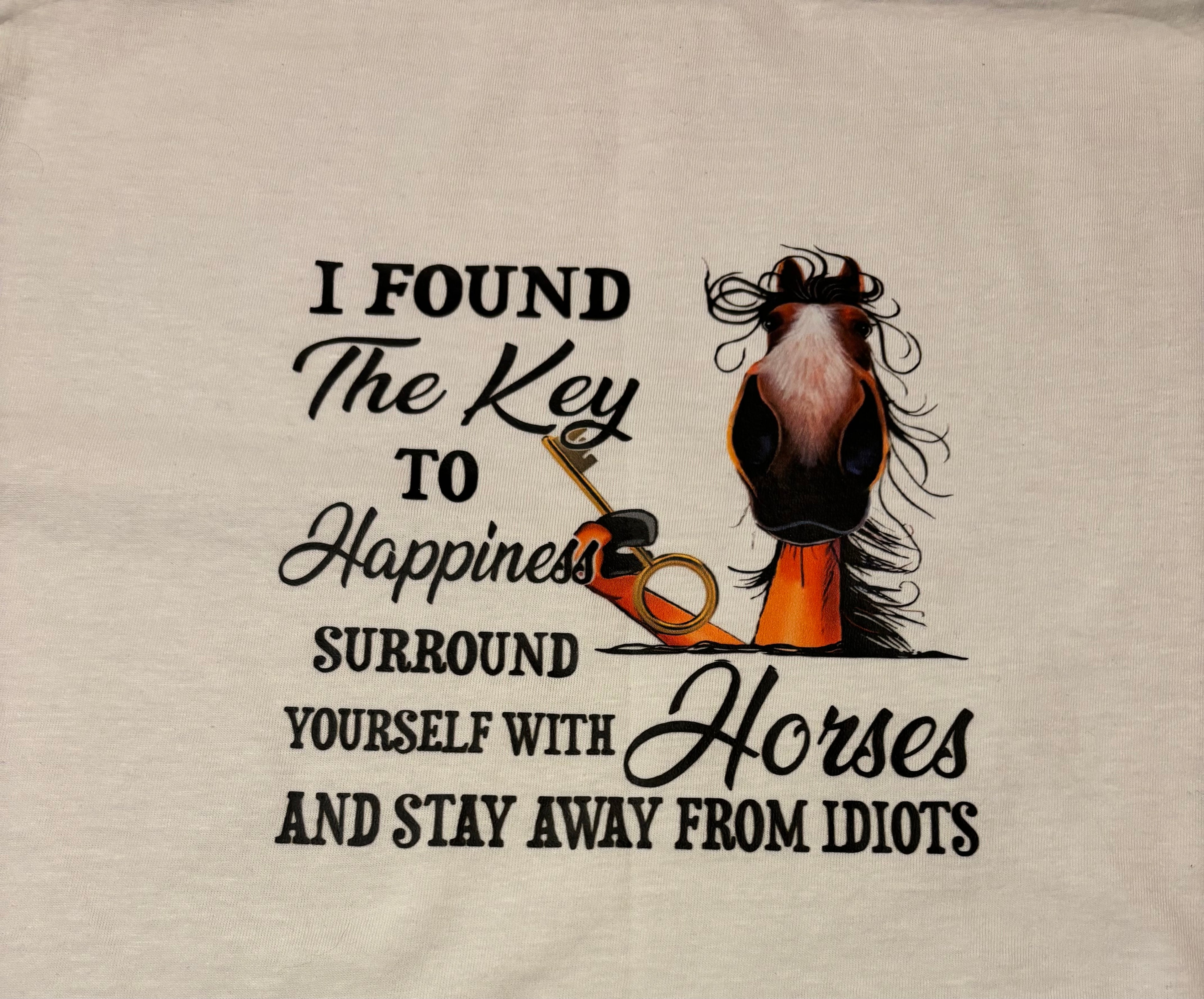 T-shirt met opdruk 'Key to happiness'