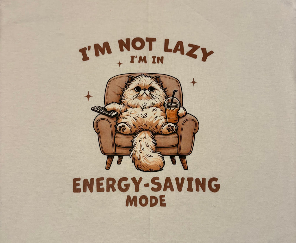 T-shirt met opdruk 'I'm not lazy'