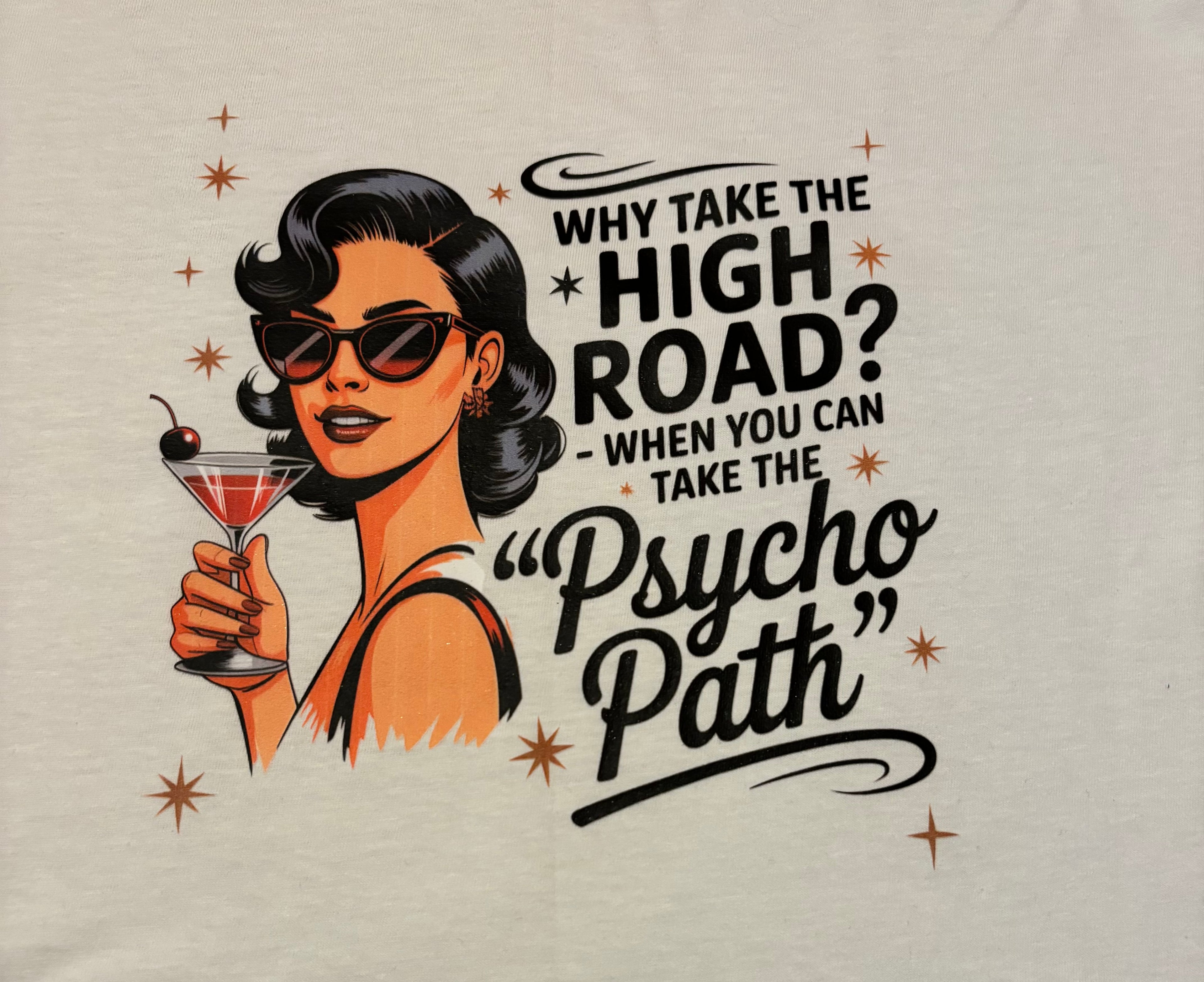 T-shirt met opdruk 'Psycho Path'