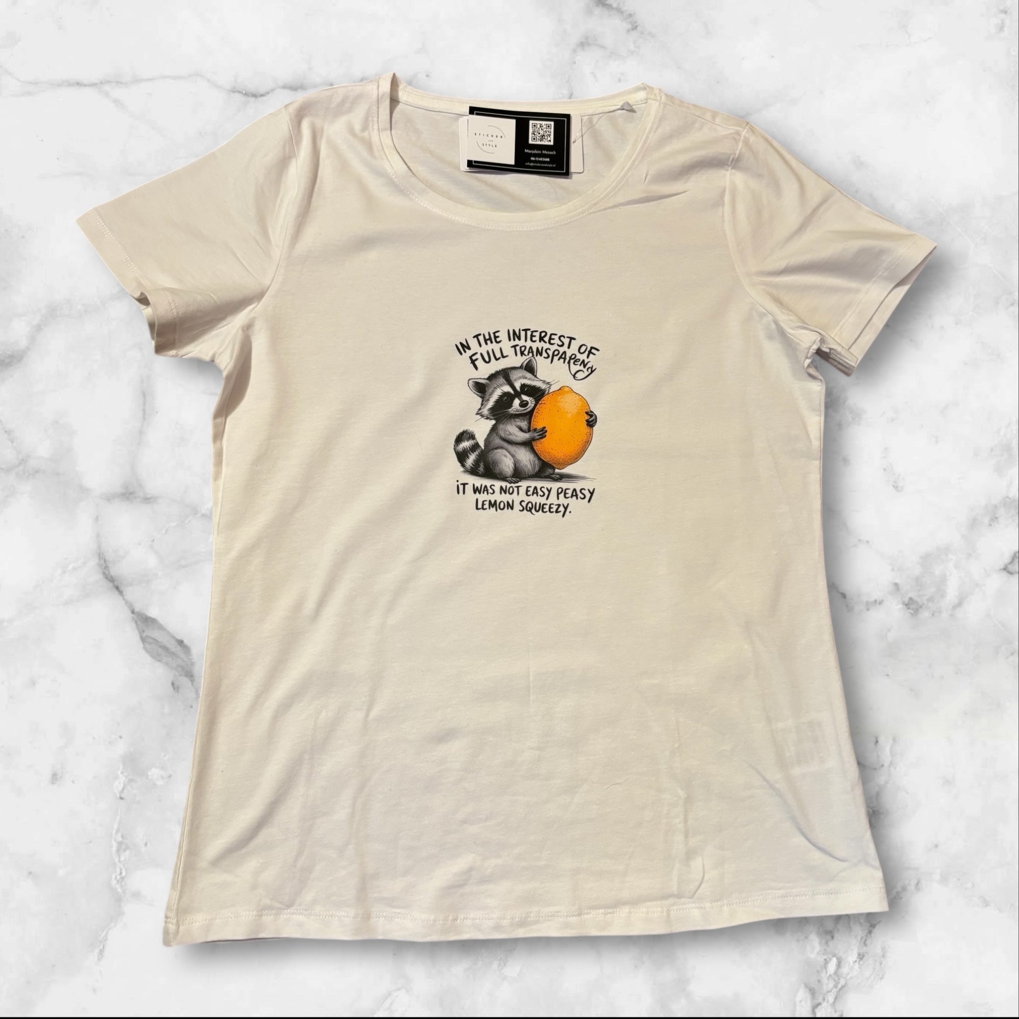 T-shirt met opdruk 'Lemon Sqeezy'