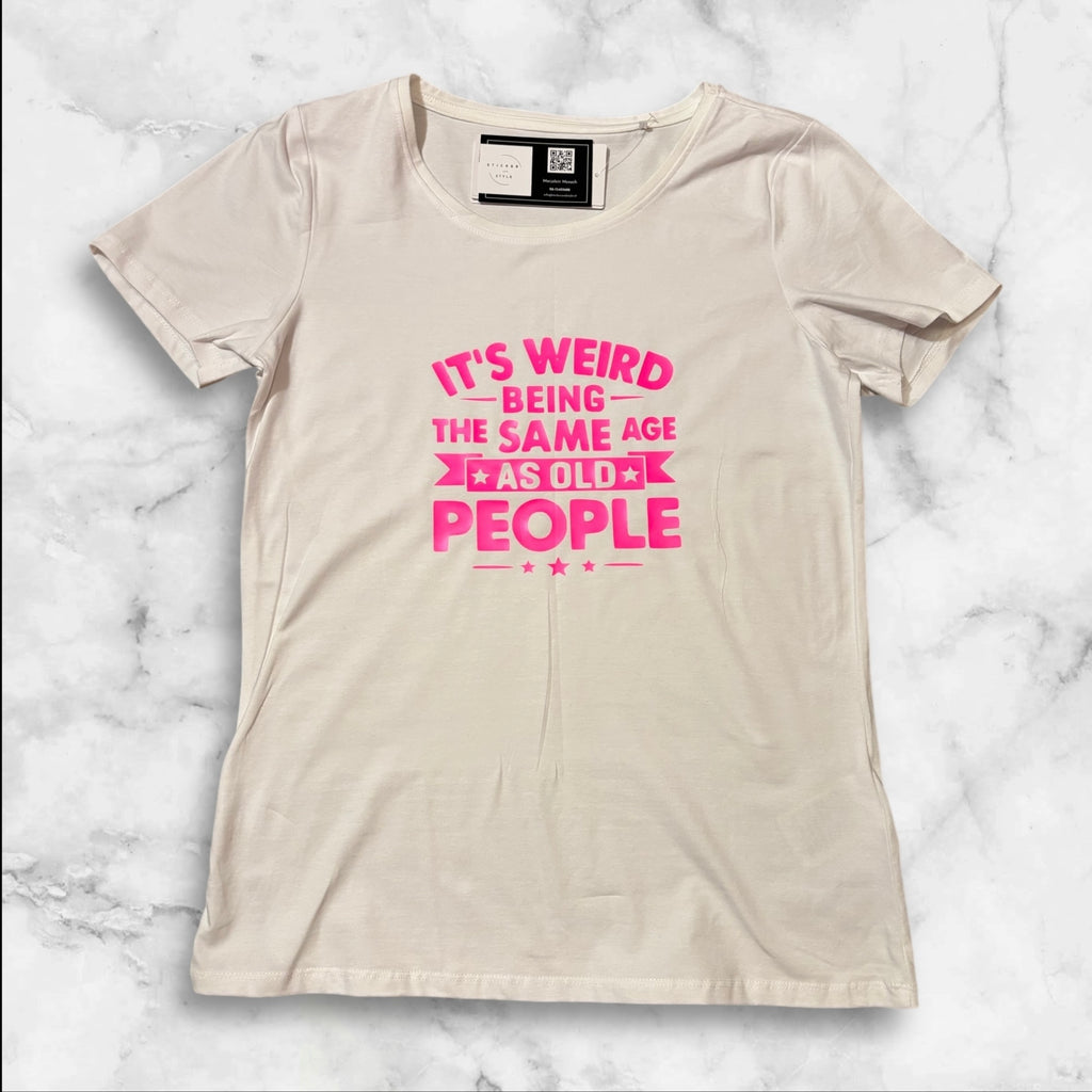 T-shirt met opdruk 'Old people'