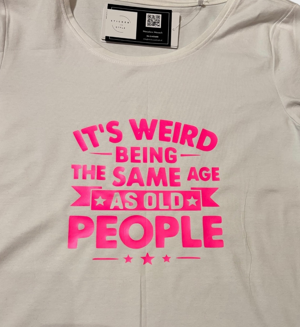 T-shirt met opdruk 'Old people'