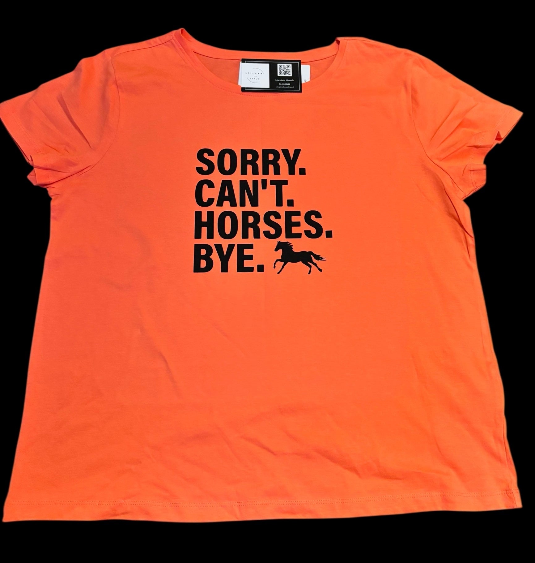 T-shirt 'Sorry, horses'