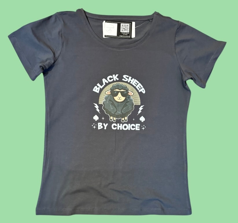T-shirt met opdruk 'Black Sheep'