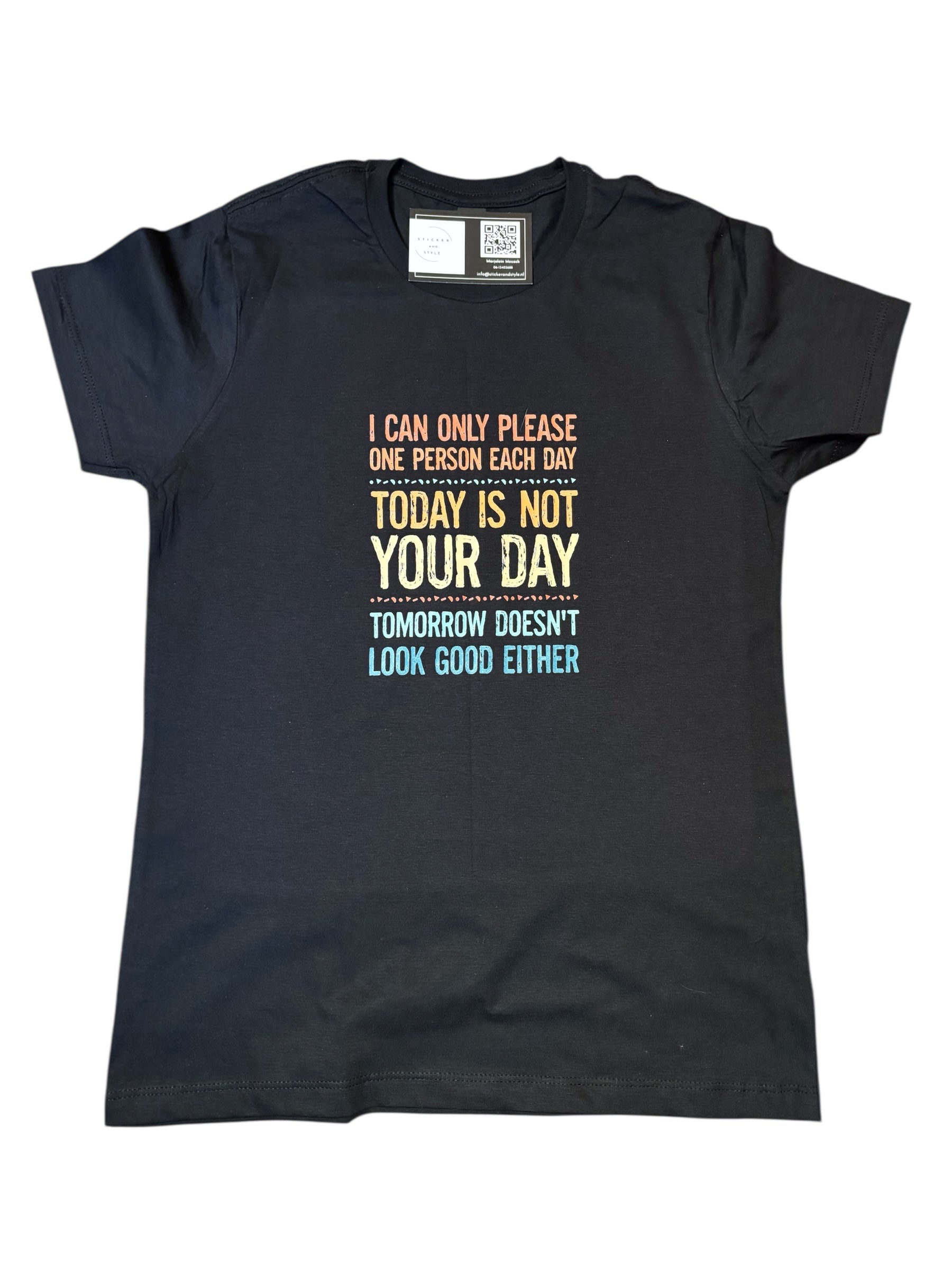 T-shirt met opdruk 'I can only please'