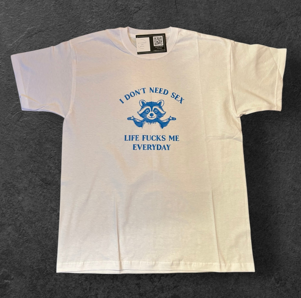 T-shirt met opdruk 'I don't need'