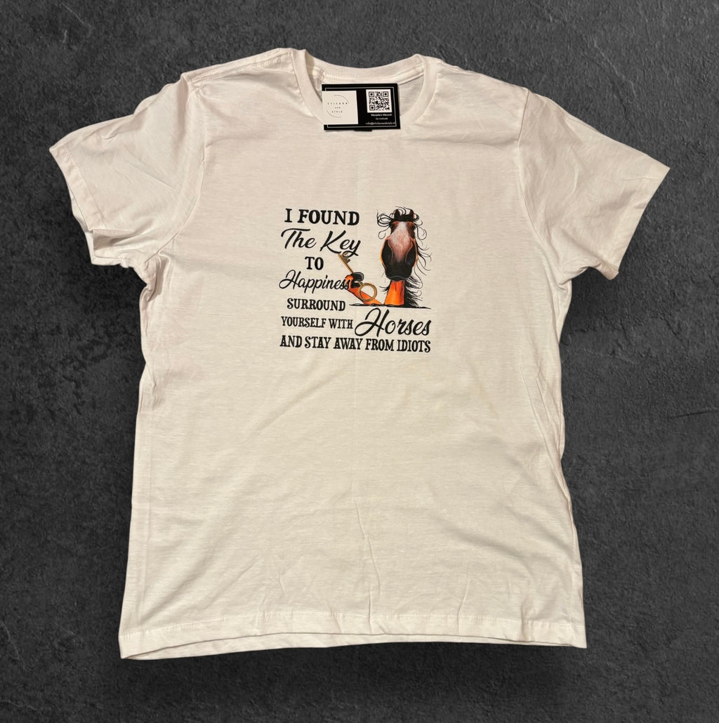 T-shirt met opdruk 'Key to happiness'