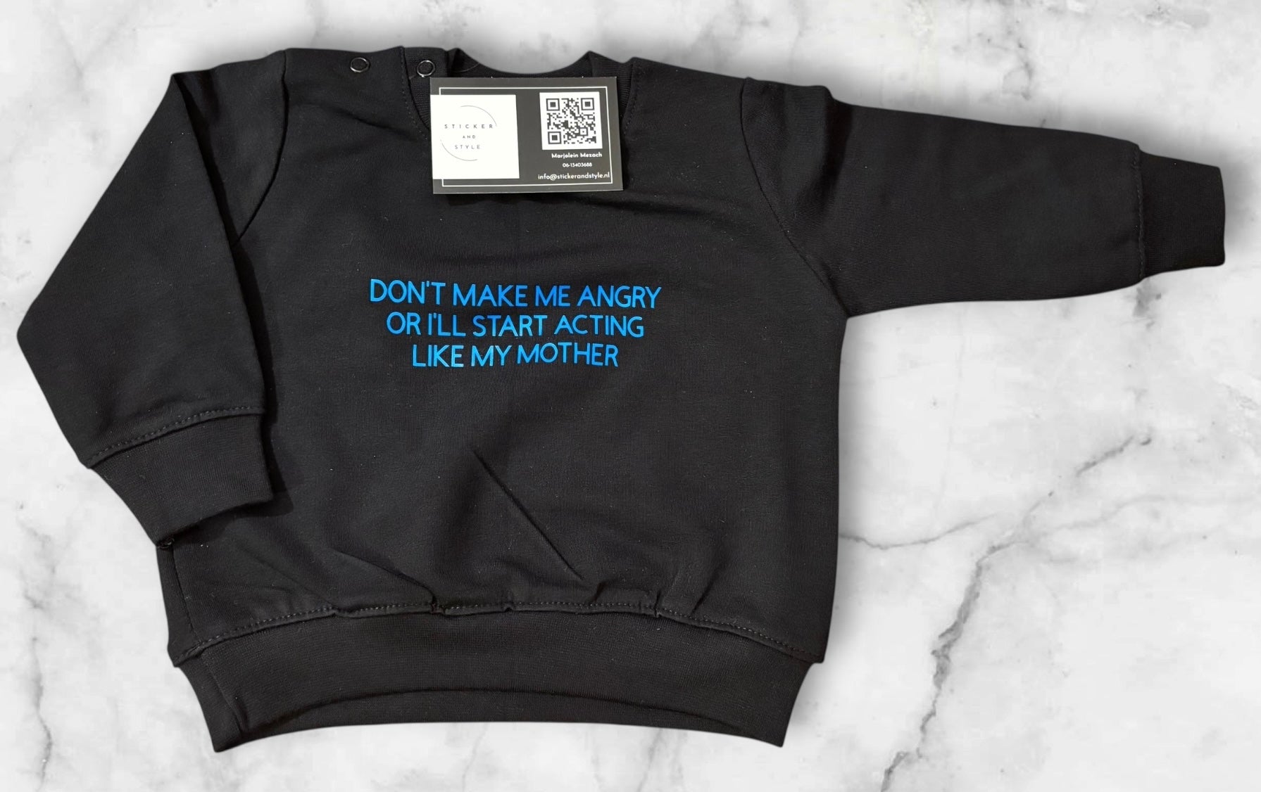 Bedrukte sweater ´Acting like my mother´