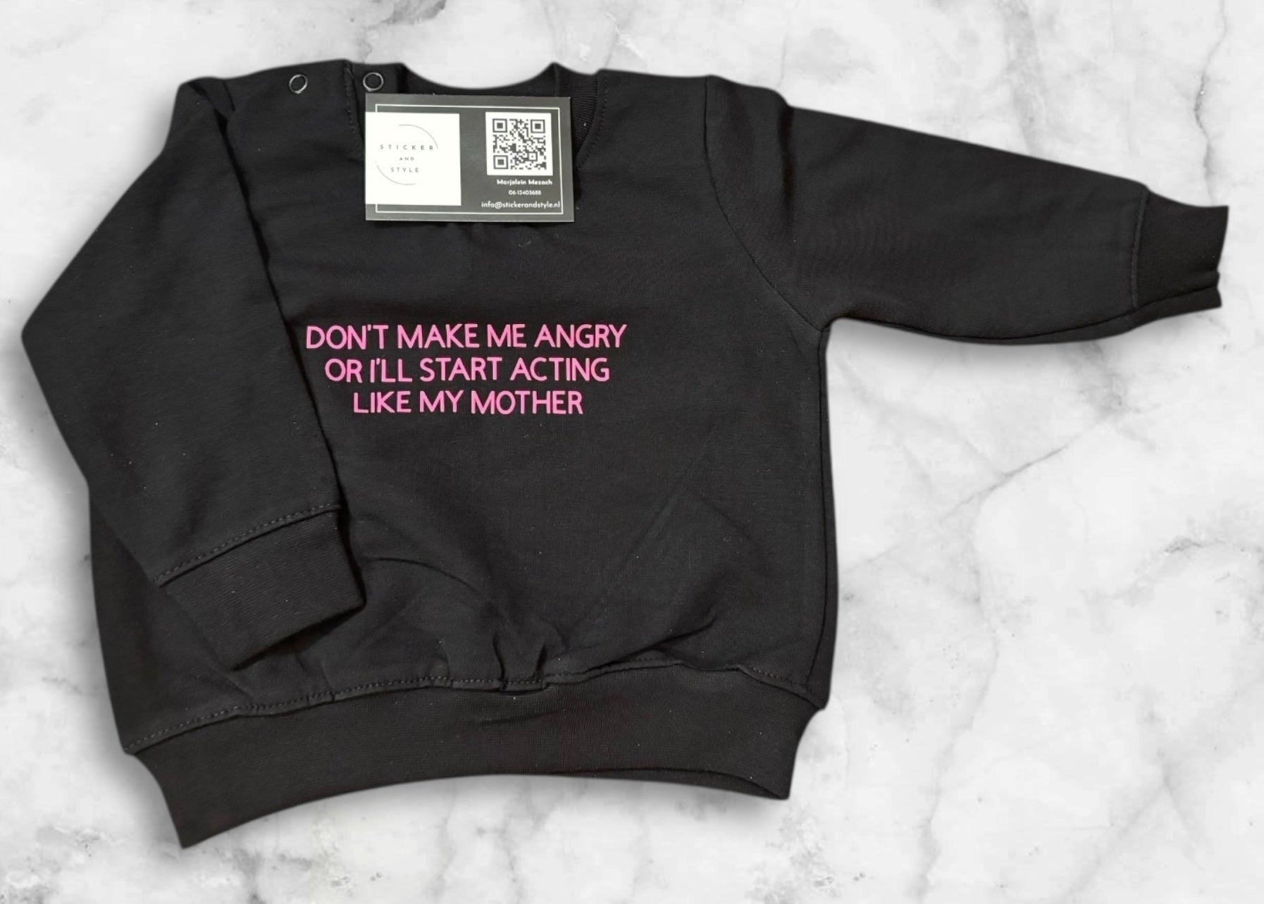 Bedrukte sweater ´Acting like my mother´
