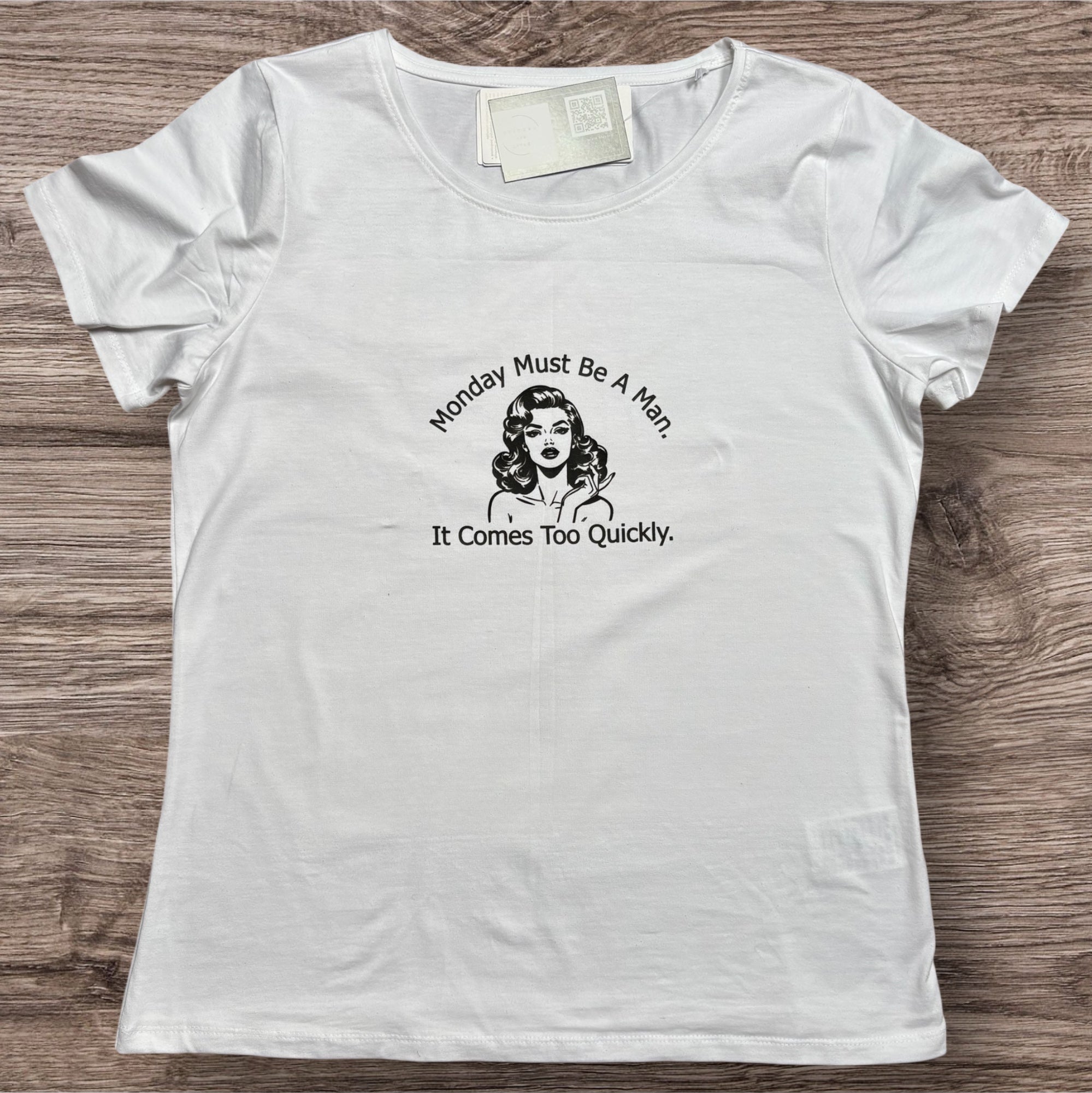 T-shirt met opdruk 'Monday Must Be A Man'