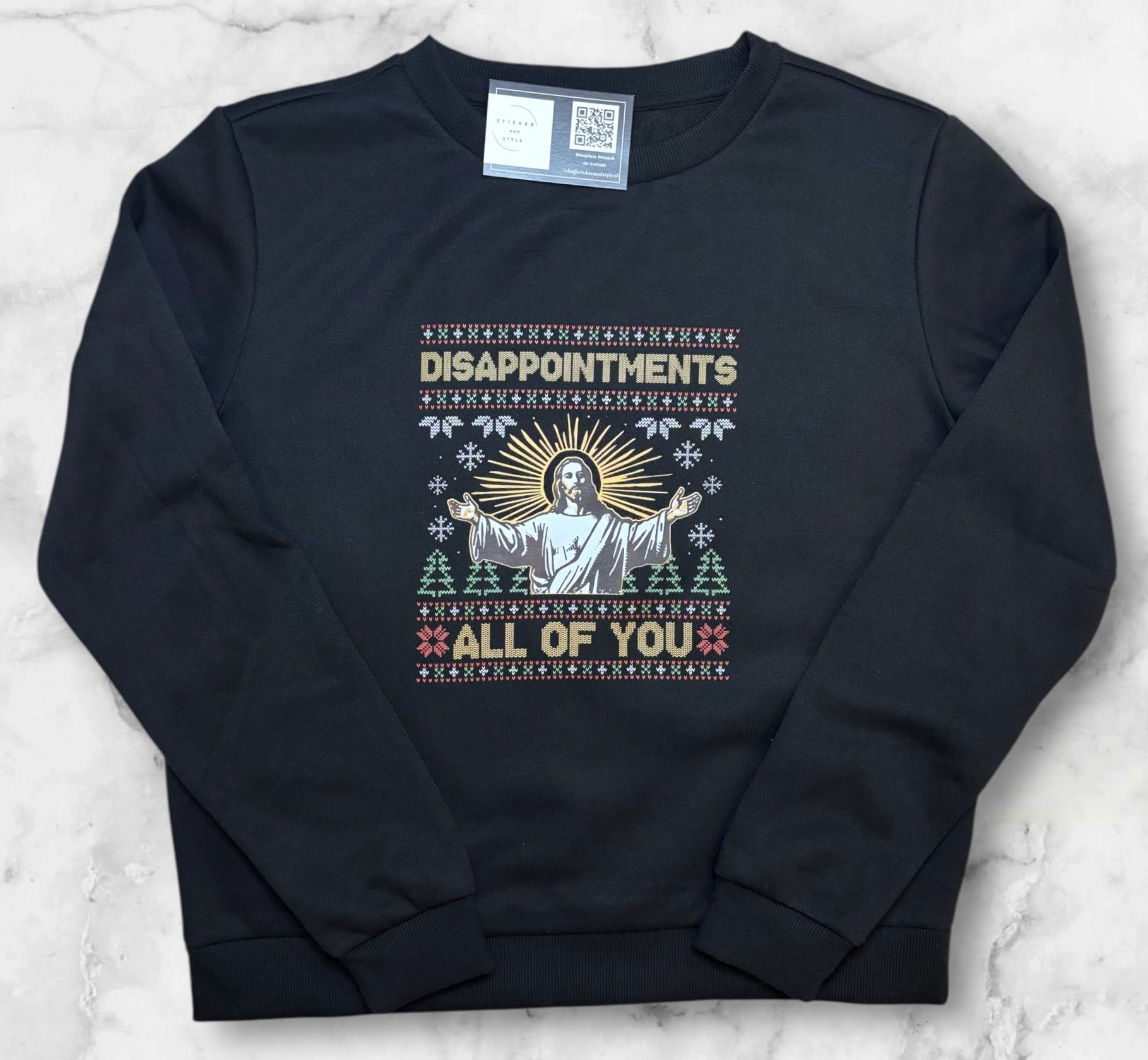 Bedrukte sweater 'Disappointments'