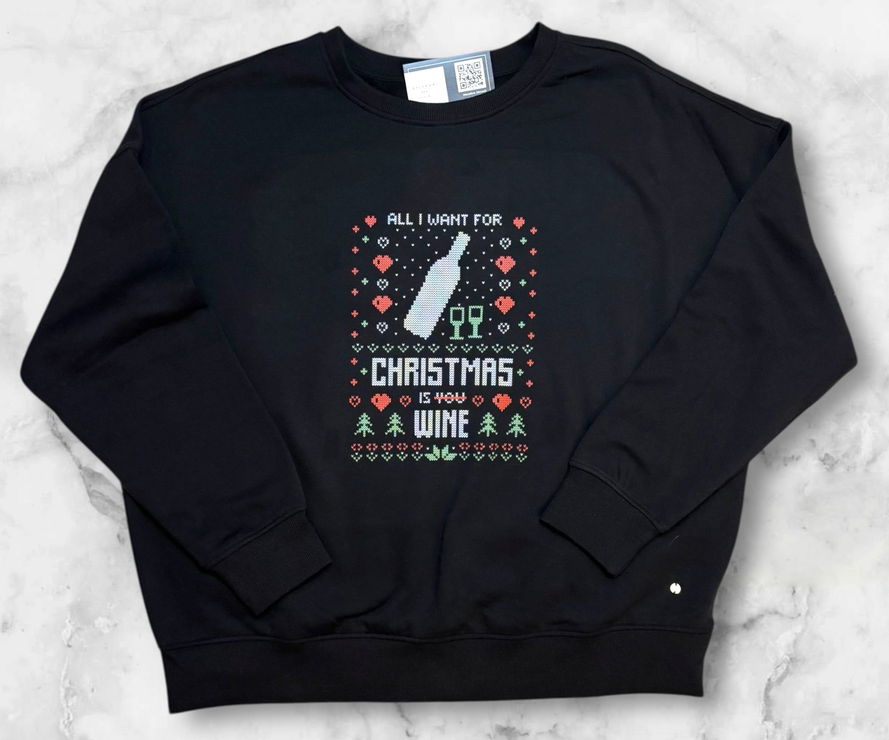 Bedrukte sweater 'All i want for christmas'